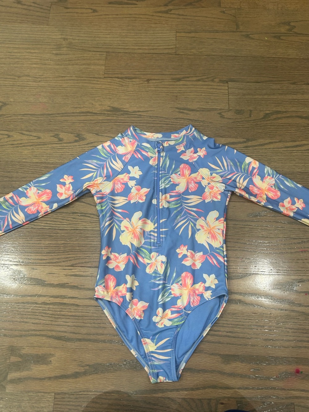 Girls Floral Long Sleeve One-Piece Outfit Size M (7/8)